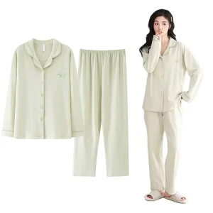 Women’s Luxury Custom Casual Cotton Woven Pajamas for Spring Summer Autumn Winter Sleepwear for Men and Women