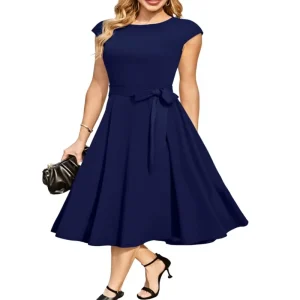 Women’s Maternity Empire Waist Pencil Tea Length Cocktail Dresses Formal Wedding Guest Modest Church Vintage Tea Party