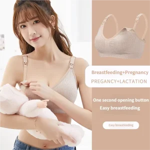 Women’s Maternity Nursing Bra Lace Everyday for Pregnant Postpartum Wire Free Breathable Embroidered 3/4 Cup Strappy Design