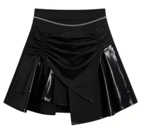 Women’s Maxi Pencil A-Line Pleated Sequined Anti-static Knitted Wrap Skirt Solid Pattern Empire Waistline Casual Style Autumn