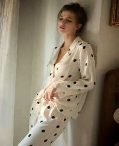 Women’s Modal Woven Sleepwear Breathable and Soft Elastic Waist Pajamas for Summer and Autumn Casual Combo Bamboo Style