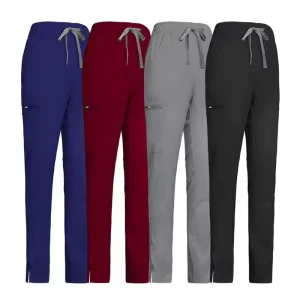 Women’s Multi Pocket Scrub Pants Split Hem Stretch Medical Nurse Trousers For Hospital Dental Clinic Custom Logo