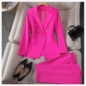 Women’s New Fashion Casual Solid Color Woven V neck Short Blazer Anti shrink Embroidery Single Button for Spring Autumn Winter