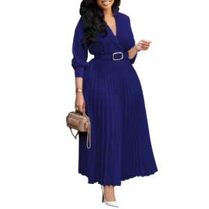Women’s New Fashion Temperament Solid Color Plus Size African Clothing Women Dress