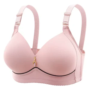 Women’s Non magnetic Thin Cup Bra Comfortable and Breathable Underwear No Metal Wires Extra large Size Gathering Design