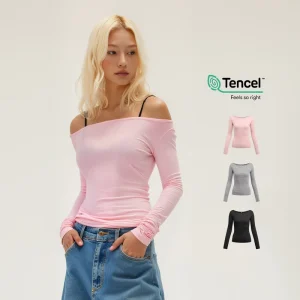 Women’s O-Neck Casual Breathable Jersey Wrinkle-Free Solid Color Long-Sleeve Base Layer Shirt