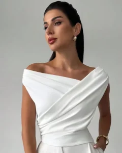 Women’s Off Shoulder Sleeveless Crop Top Bodycon Tank for Casual Chic Outfits Custom ZONA