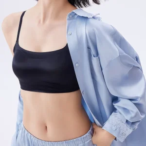 Women’s One Piece Comfortable Wireless Seamless Breathable Quick Dry Bra Adjustable Elastic Shoulder Straps 3/4 Cup Push Up