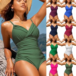Women’s One Piece Sexy Bikini Summer Beachwear Backless Lace up Swimsuit for Female