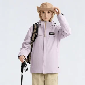 Womens Outdoor Eco Friendly Fleece Jacket Waterproof Shell Recco System Fully Seam Embroidery Spring Autumn Summer Winter