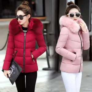 Women’s Oversize Down Jacket Padded Quilted Coat Slim Hooded Parka
