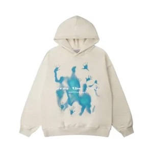 Women’s Oversized 100% Cotton Lined Sweatshirt Vintage Printed Graphic Hoodie with Long Sleeves Winter Streetwear Casual