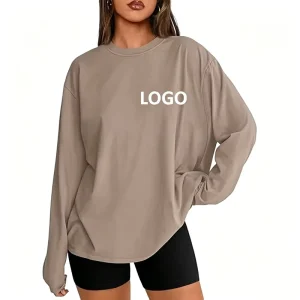 Women’s Oversized Sweatshirts Long Sleeve Basic Tops Drop Shoulder Blank Custom Fall Casual Workout Pullover
