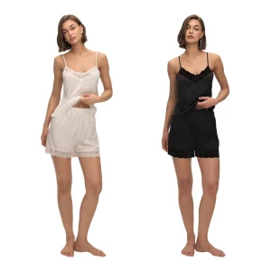 Women’s Pajamas Lace Tank Top and Shorts Set Women’s Nightwear Loungewear