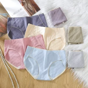 Women’s Panties Cotton Female Underpants Solid Color Briefs Mid Waist Underwear Lingerie