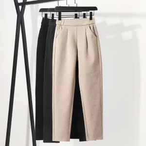 Women’s Pants Spring Autumn and Winter High Waisted Slimming R Loose Fitting Suit Pants Women Trousers