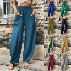 Women’s Pants Trousers Baggy Pants Women Cargo Pants With Side Pockets Daily Wear