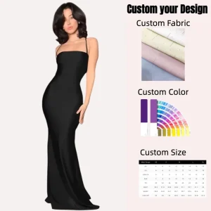 Women’s Party Bodycon Maxi Backless Long Dress Elegant Floor-length Custom Dress