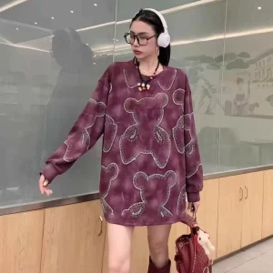 Women’s Pattern Hoodie Long Sweatshirt Plus Size Fashion Style Available Sweatshirt