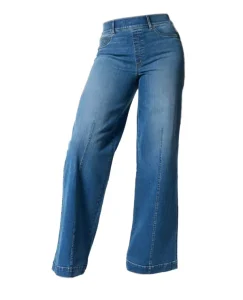 Women’s Plus Size Boyfriend Jeans Mid Waist Loose Wide Leg Breathable Denim Casual Style High Washed Technique for Summer Autumn