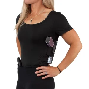 Women’s Plus Size Casual Concealed Carry Executive Gun Undercover Concealment Crew Pocket ODM T-Shirt