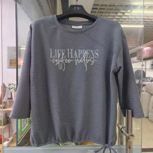 Women’s Plus Size Casual T-Shirt with Stand Collar
