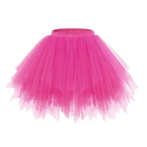 Women’s Plus Size Chiffon Tutu Skirt Y2K 50s Vintage Ballet Bubble Dance for Cosplay Party
