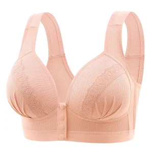 Women’s Plus Size Comfortable Underwear Manufacturer’s Summer Cross Border Trade Front Open Buckle Thin Mold Cup Bra
