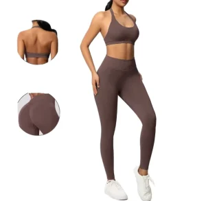 Women’s Plus Size Crisscross Strap Backless Medium Support Anti-static Sports Bra Padded Yoga Short Vest