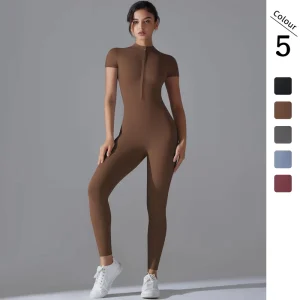 Women’s Plus Size Full-Length Solid Color Spandex Nylon Yoga Bodysuit Adjustable Straps Strapless Neckline Four-Way Stretch