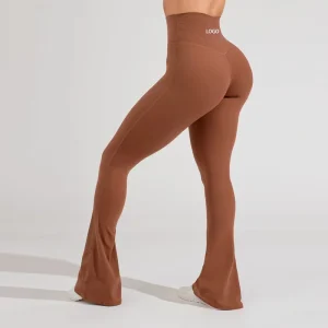 Women’s Plus Size High Waist Bootcut Yoga Leggings Solid Breathable Custom Logo Tummy Control Workout Fitness Flare Pants