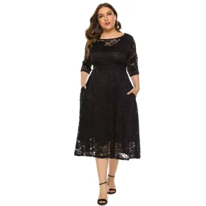 Women’s Plus Size Lace Casual Party Dress
