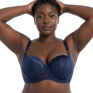 Women’s Plus Size Light Padded Breathable Seamless Everyday Transparent Lace Underwire Push Up Woven Adjusted Straps Bra