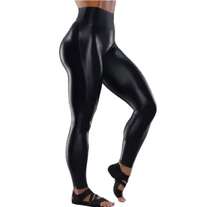 Women’s Plus Size Long Streetwear Leggings with Logo at Waist