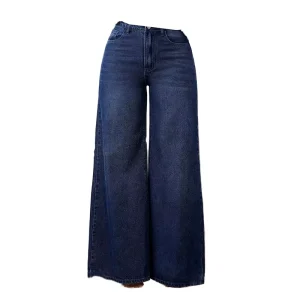 Women’s Plus Size Mid Waist Casual Stretch Jeans Loose Straight Pants Vintage Washed Breathable Denim Summer