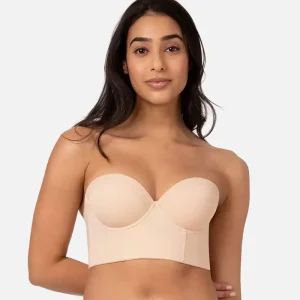 Women’s Plus Size One Piece Design Invisible Seamless Breathable Underwire Solid Underwear Strapless Push Up Bra