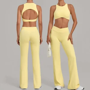 Women’s Plus Size Sports Bra Leggings Yoga Set Breathable Quick Dry Nylon Spandex Tummy Control Hip Lift Elastic Gym Fitness