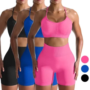 Women’s Plus Size Two Piece Sports Vest Shorts Set Breathable Lightweight Solid Pattern Active Stretch Yoga
