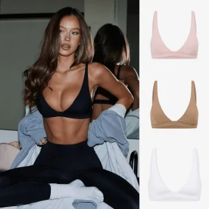 Women’s Plus Size Yoga V-Neck Bra High Support High Elasticity