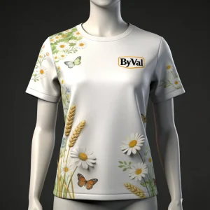 Women’s Polyester Knitted Short Sleeve T Shirt Creative Design Streetwear Tops