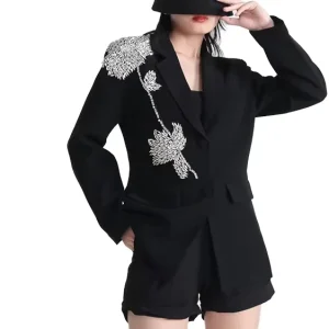 Women’s Premium Floral Patchwork Loose Fit Elegant Blazer Suit Jacket