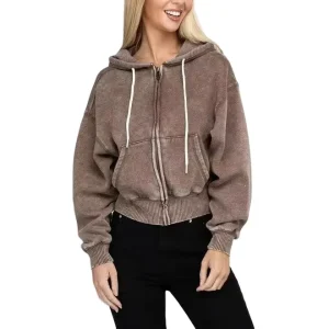Women’s Printed Hoodies for Woman Anti-pilling Anti-wrinkle Breathable Knitted Hoodie Cotton Fleece Zip up Drop-shoulder Hoodies