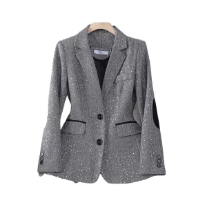 Women’s Professional Attire Blazer Anti-Wrinkle V-Neck Worsted Fabric High-end Manager Work Uniform Interview Formal Suit