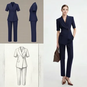 Women’s Professional Formal Suit Set Spring Autumn Quick Dry Breathable Solid Pattern Polyester Regular Fit