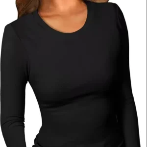 Women’s Puff Sleeve Slim Fit Solid Color Casual T-Shirt with 3D Embroidery Eco-Friendly Polyester Woven Fabric