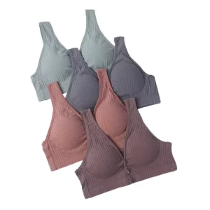 Women’s Pumping Bra Front Opening Wireless Push up Cotton Breathable Feeding Bra Maternity Nursing Bra