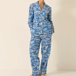 Women’s Pyjama Trouser Set Sleepwear for women Long Sleeve Cotton two piece Lounge set custom print womens pajamas