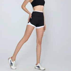 Women’s Quick Dry Gym Shorts Solid Pattern Fitness Compression Sports Shorts for Running and Yoga Soft Workout Shorts