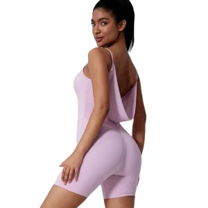 Women’s Quick Dry Gym Workout Unique Design Hollow Back Compression Fitness Romper Sports Bodysuit Jumpsuit