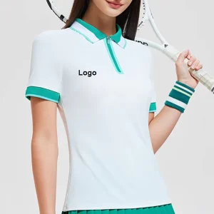 Women’s Quick-Drying Tennis Polo Shirt Summer Short-Sleeved T-Shirt With Lapel And Contrast Color New Sports Top